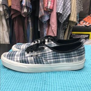 Vans Men's Plaid Sneakers - Black and White